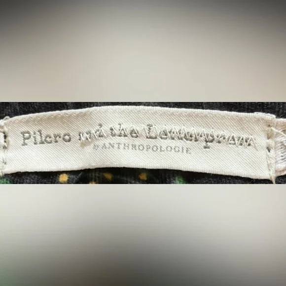 Anthropologie Pilcro Pants Cotton corduroy flare leg floral print Black size 26 - Picture 9 of 9